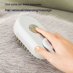 3-in-1 pet hair removal brush for shedding dogs and cats