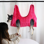 Pet grooming hammock for dog nail trimming