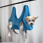 Supportive pet grooming hammock for dogs