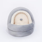 Soft plush enclosed cat bed for kittens