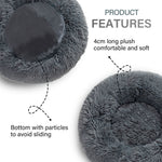 Round donut bed for small medium and large dogs