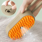 USB rechargeable steam pet grooming brush for dogs and cats