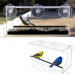 Suction cup bird feeder for close-up bird watching